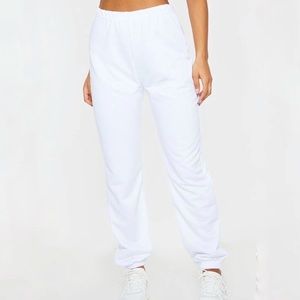 trendy comfy white joggers sweatpants